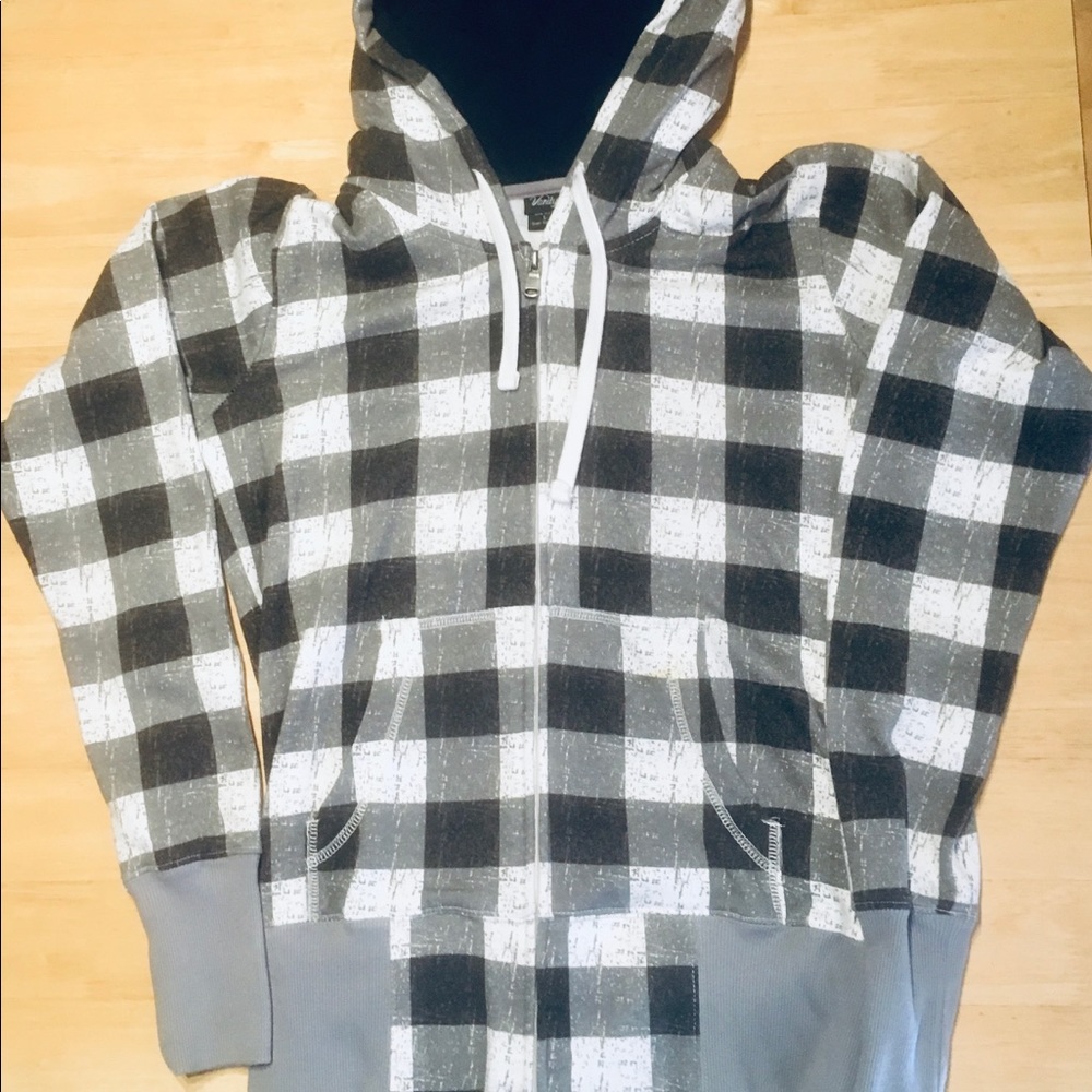 Vanity Black & White Checkered Hoodie